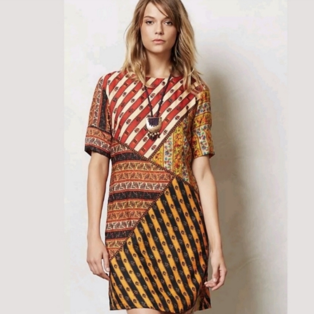 Tanvi Kedia Boho Patchwork Ozma Shift Dress XS - Anthropologie